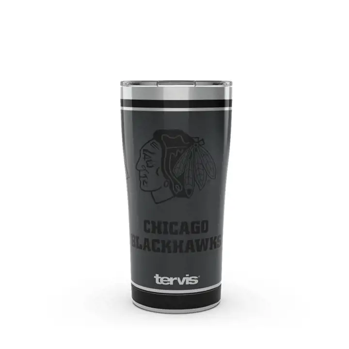 Chicago Blackhawks 20oz NHL Acier inoxydable noir Mat