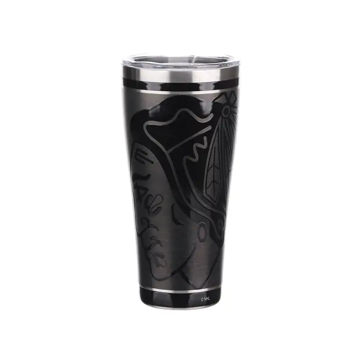 Chicago Blackhawks 30oz NHL Acier inoxydable noir opaque
