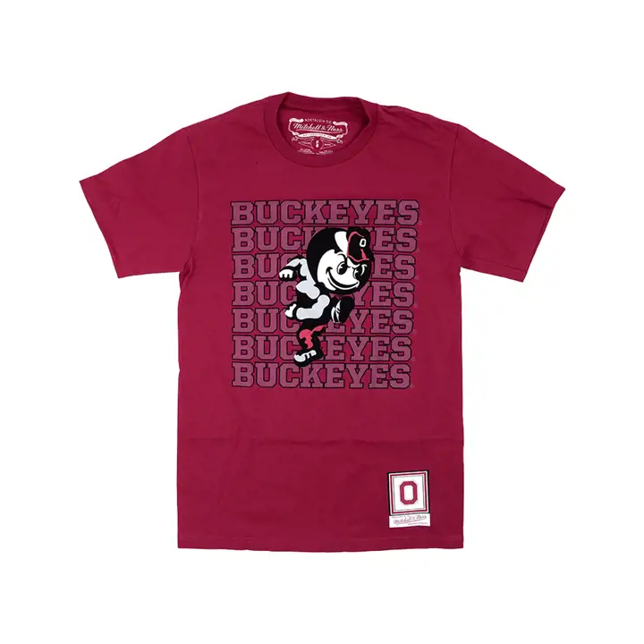 T-shirt Ohio State Buckeyes NCAA Brutus à motif répété – Rouge