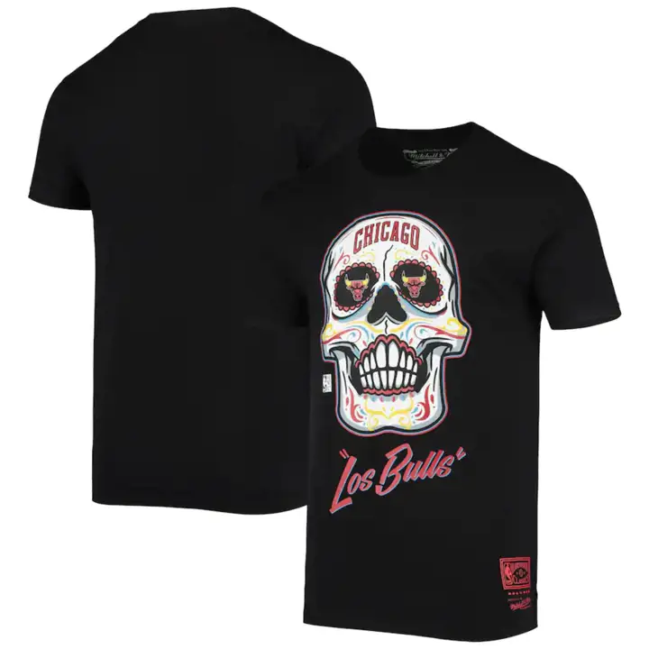 T-shirt noir Chicago Bulls NBA Sugar Skull