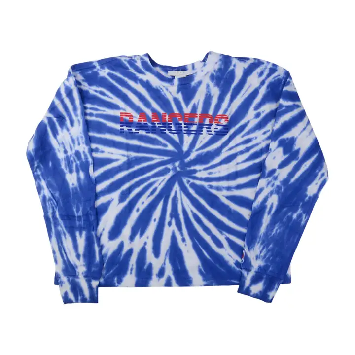 Haut à col ras du cou tie-dye bleu marine NHL des Rangers de New York pour femme