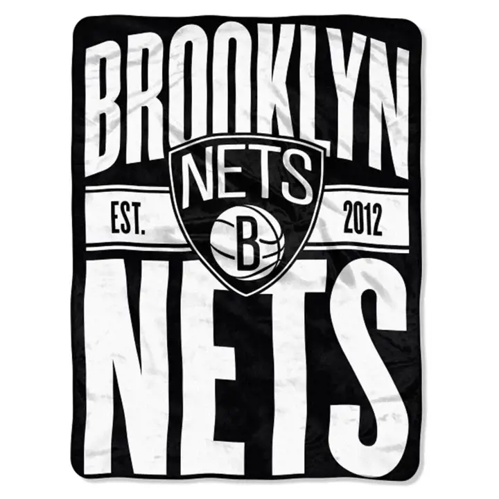 "Plaid Brooklyn Nets Micro Raschel 46x60 \"Clear Out\""