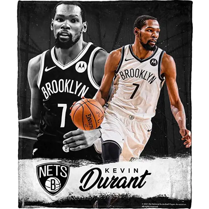 Plaid en polaire en soie Brooklyn Nets 50x60, modèle joueur Durant