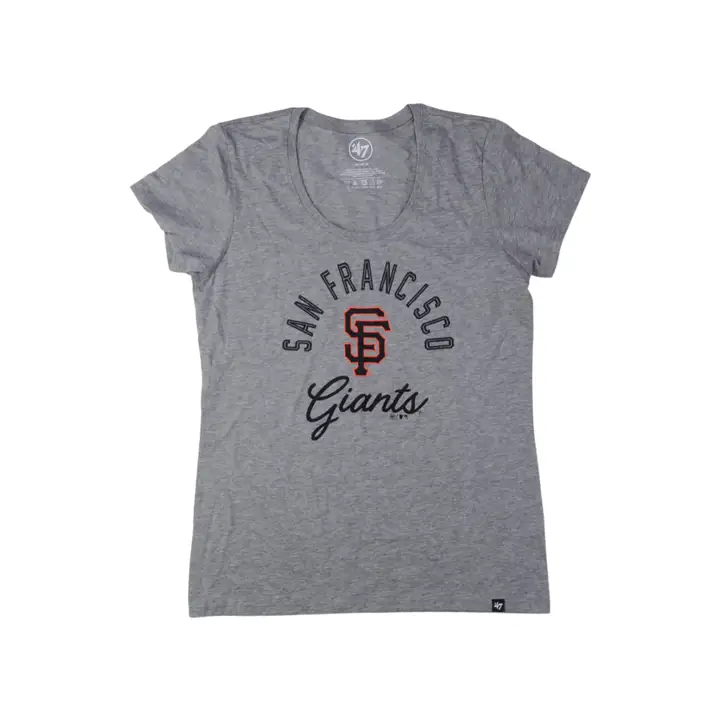 SAN FRANCISCO GIANTS HOLLOW SCRPT CLUB SCP NK T WMN GRY
