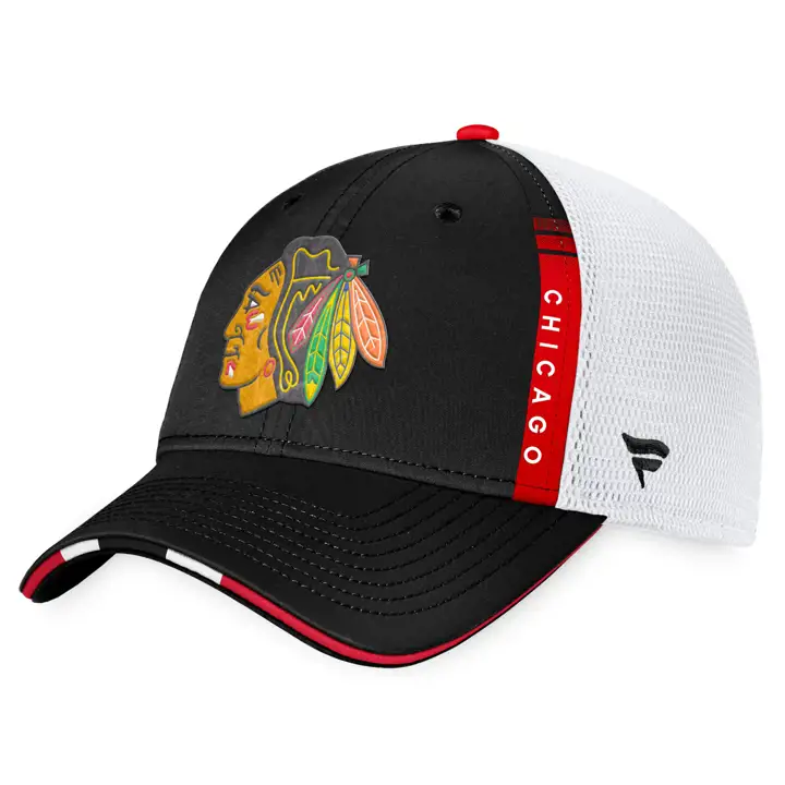 Casquette Trucker rouge/noir des Blackhawks de Chicago – Repêchage de la LNH 2022