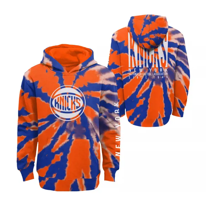 NEW YORK KNICKS NBA Jeune Statement Tie Dye Capuche bleu/org