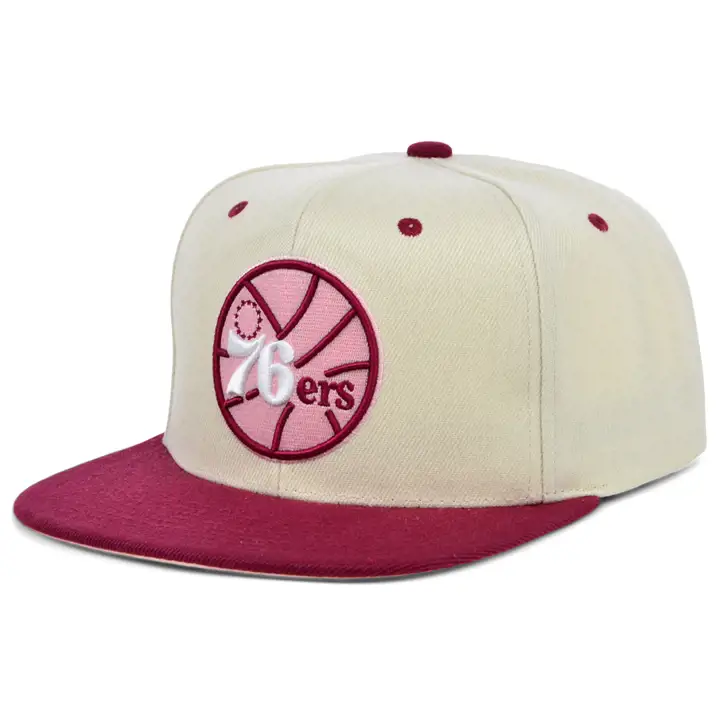 Philadelphia 76ers NBA Casquette snapback rose merlot voile/rouge/rose