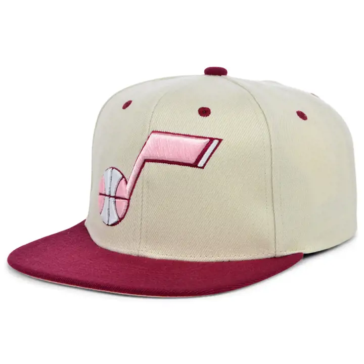 Casquette snapback Utah Jazz NBA rose merlot voile/crème/rose
