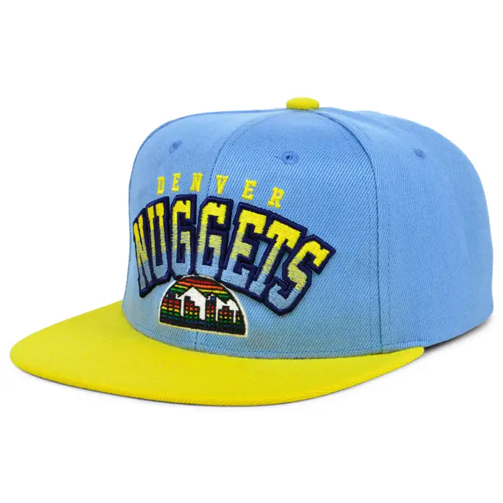 Denver Nuggets NBA Gradient Wordmark Snapback bleu/jaune/marine