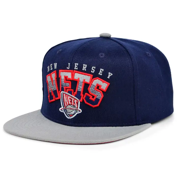 Casquette réglable New Jersey Nets NBA Gradient Wordmark Bleu marine/gris/rouge