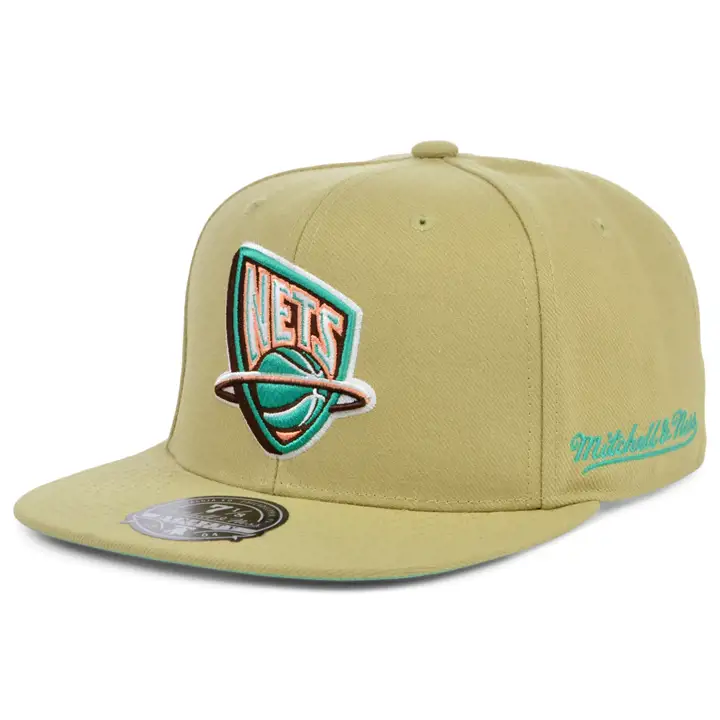 New Jersey Nets NBA Malibu Sunrise Fitted kha/kha/lgrn