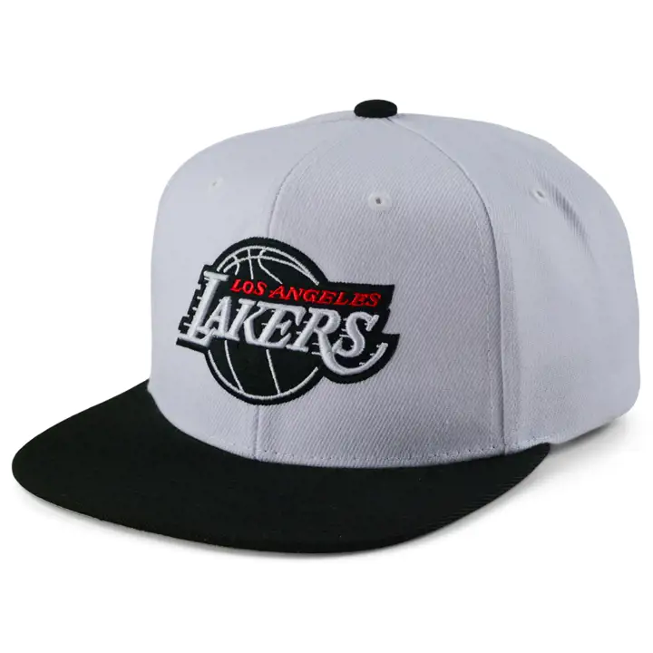 Casquette à visière plate Los Angeles Lakers NBA Playoff Wins blc/noi/gri