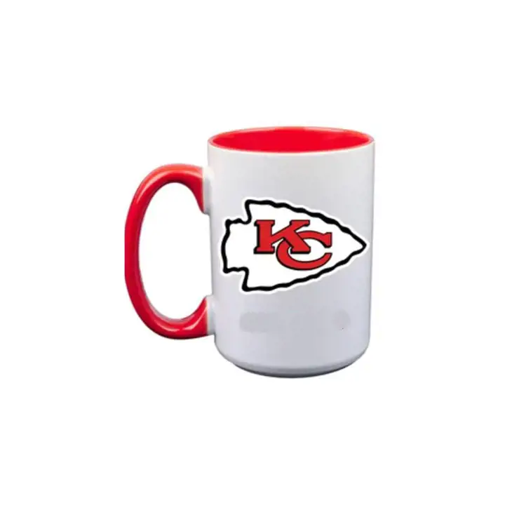 Tasse en céramique Kansas City Chiefs 15oz avec intérieur coloré