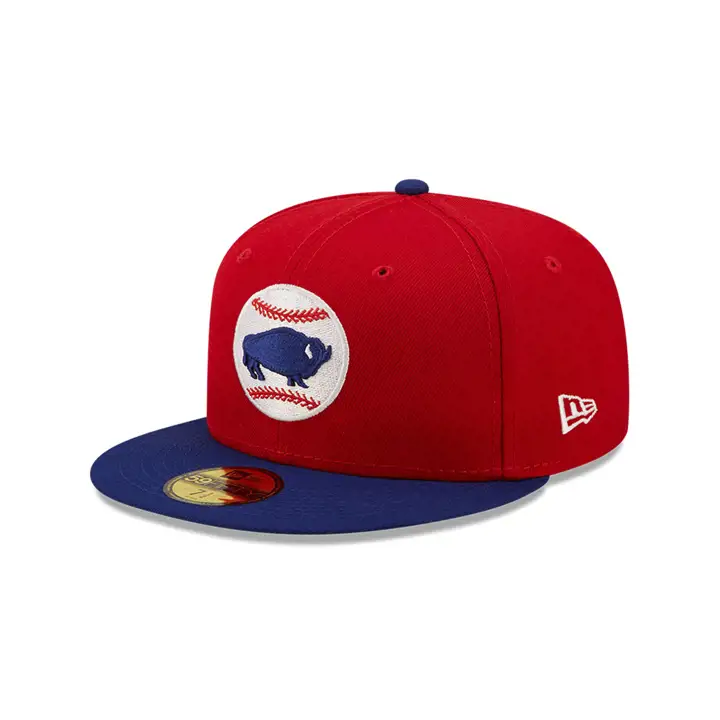 BUFFALO BISONS MiLB Casquette ajustée authentique 59Fifty ROUGE