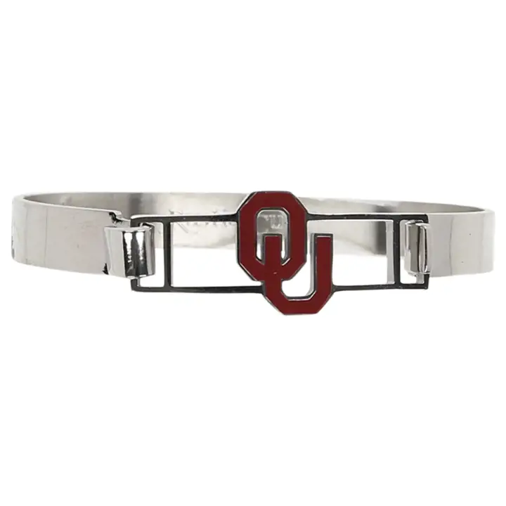 Bracelet Oklahoma Sooners Kristin OU argent/blanc/bleu