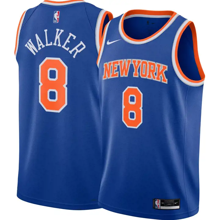 Maillot emblématique de la NBA New York Knicks Kemba Walker bleu pour enfant