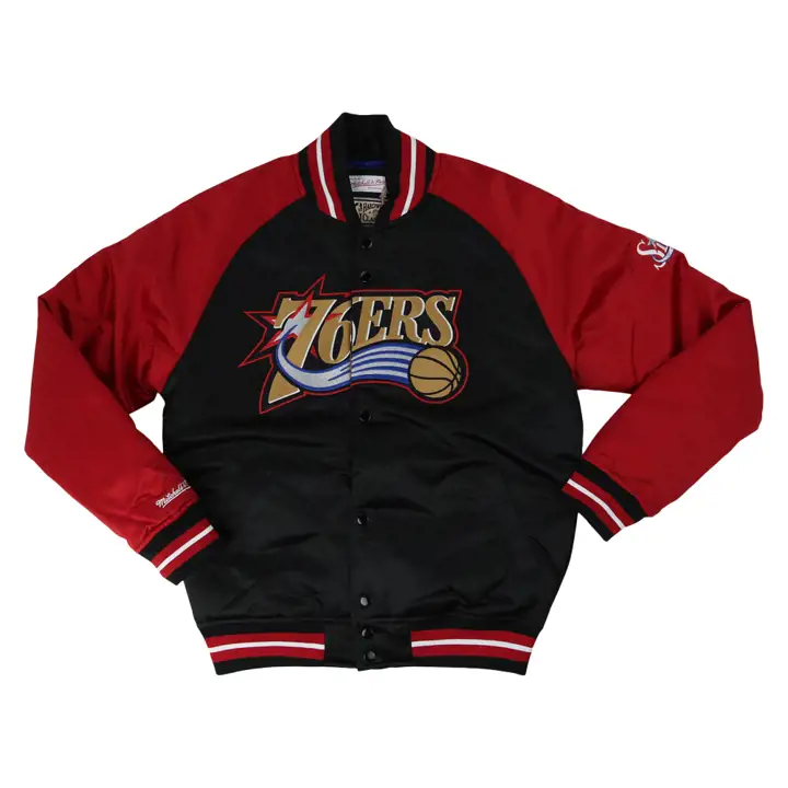 Veste en satin Philadelphia 76ers NBA Reload rouge/noir