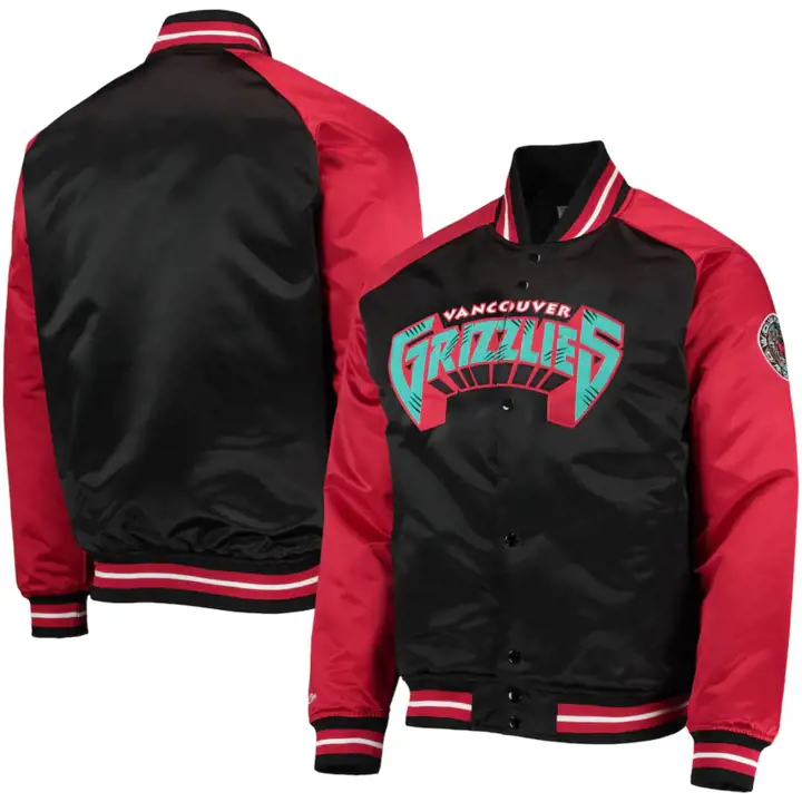 Veste en satin rouge et noire Vancouver Grizzlies NBA Reload
