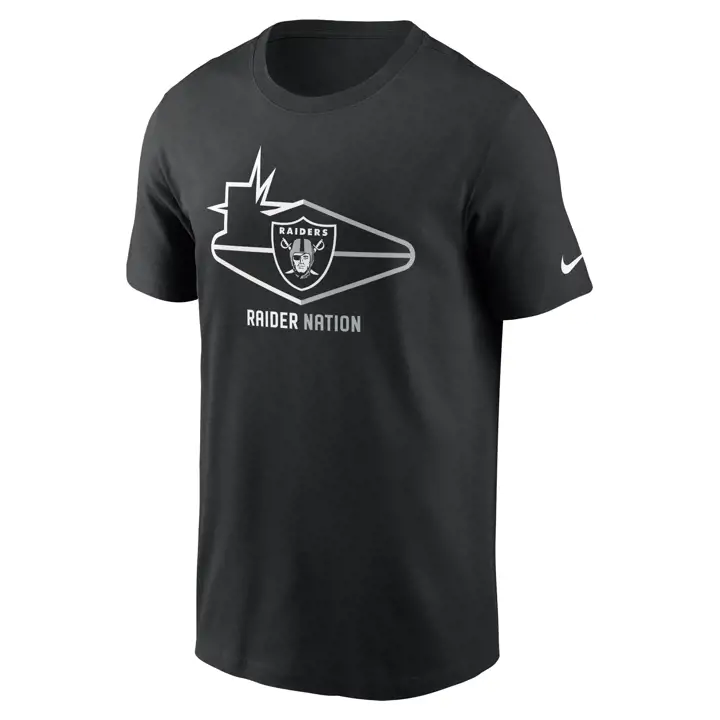 T-shirt Las Vegas Raiders NFL, local essentiel, phrase, 22, noir