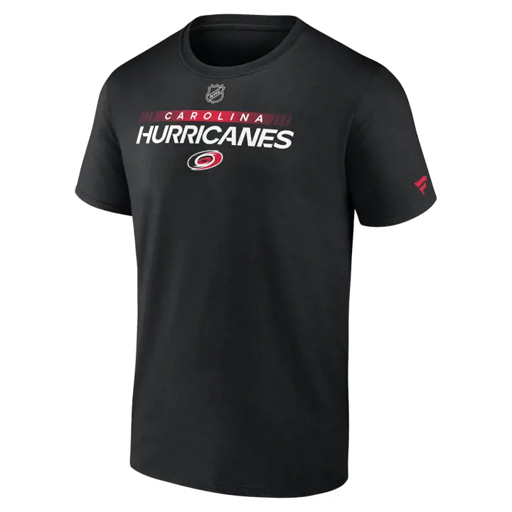 T-shirt authentique Pro Prime des Hurricanes de la Caroline de la LNH – Noir