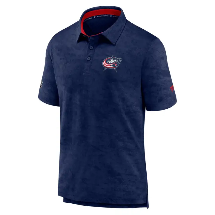 Polo de performance LNH Columbus Blue Jackets RINK BLEU MARINE