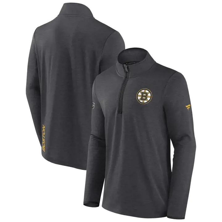 Polaire 1/4 Zip NHL RINK des Bruins de Boston CHARBON