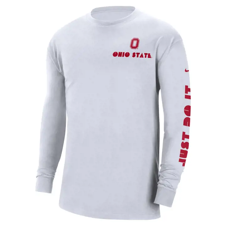T-shirt à manches longues OHIO STATE BUCKEYES NCAA Max90 Heritage 22 blanc