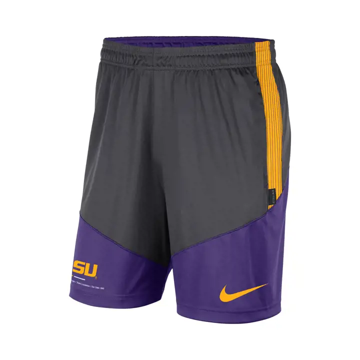 Short en maille LSU TIGERS NCAA DF 22 ANTHRACITE/violet/doré