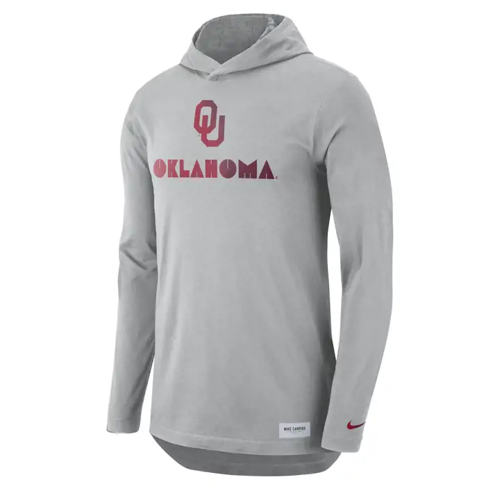 OKLAHOMA SOONERS NCAA T-Shirt à capuche à manches longues DF 22 argent