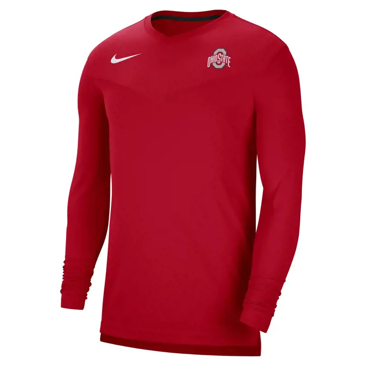 OHIO STATE BUCKEYES NCAA UV Coaches Manches Longues Top 22 rouge/noir
