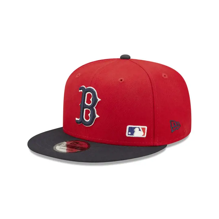 Casquette 9FIFTY à visière plate Boston Red Sox MLB Noir/Lettres gothiques Rouge/Vert