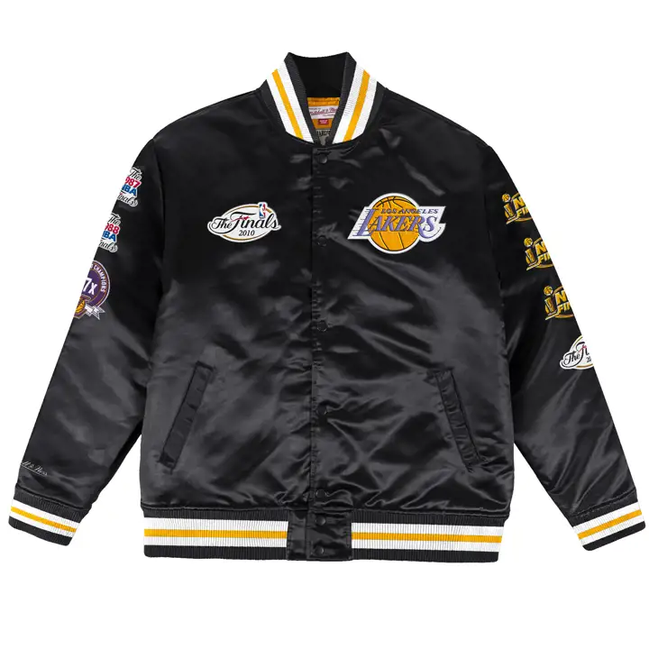 Veste en satin Los Angeles Lakers NBA Champ City noire