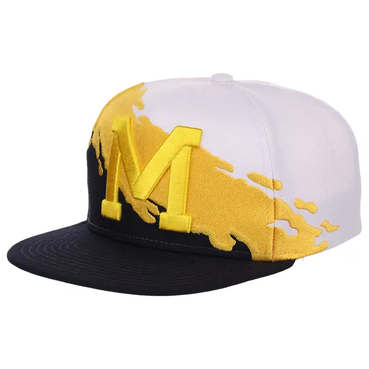 Casquette à visière plate MichiganW NCAA Paintbrush bleu marine/blanc