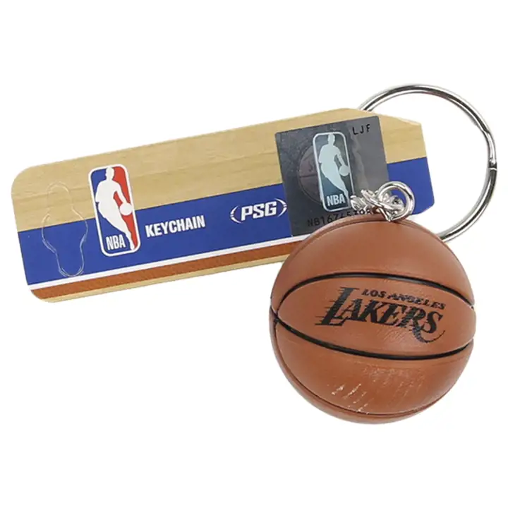 Porte-clés de basketball des Lakers de Los Angeles org/noir