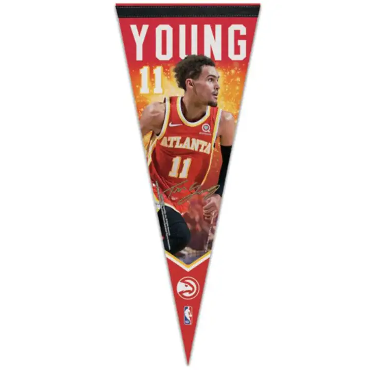 Drapeaux haut de gamme Atlanta Hawks 12x30 - Joueur Trae Young ast
