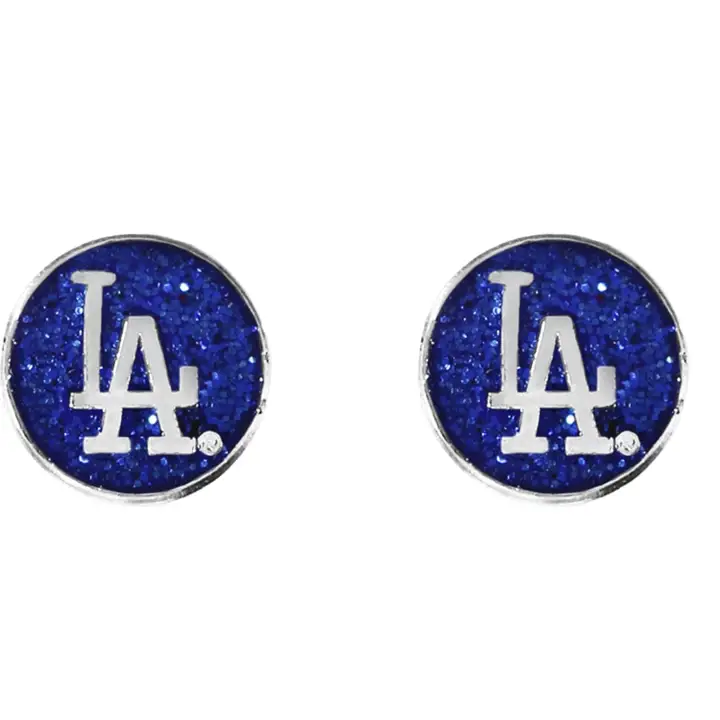 Boucles d'oreilles clous scintillantes des Dodgers de Los Angeles ast
