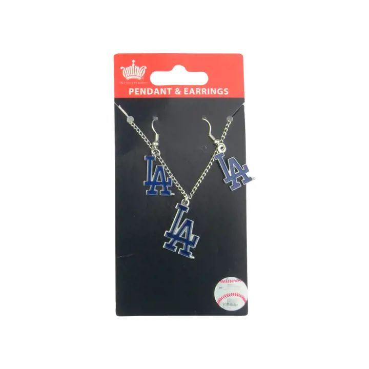 Ensemble Boucles d'oreilles et Pendentif LOGO Los Angeles Dodgers