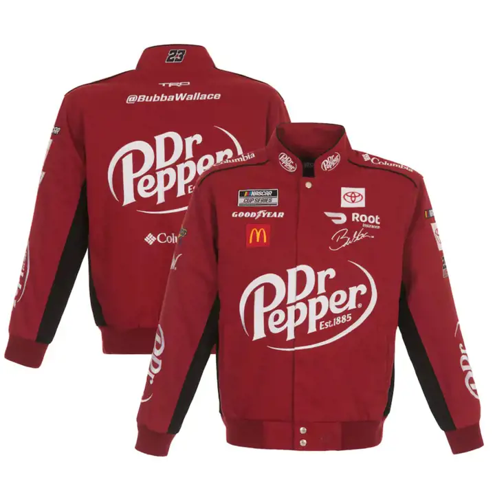 B. Wallace NASCAR JH Twill Driver Jacket Dr. Pepper Bordeaux
