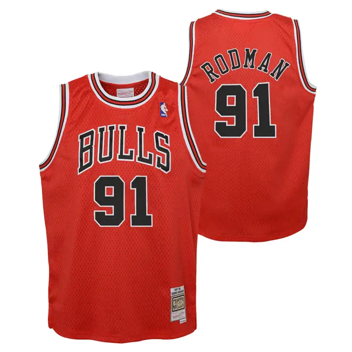 Maillot Swingman HWC M&N Jeune Chicago Bulls Dennis Rodman Réplique
