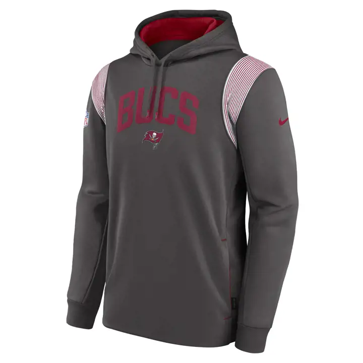 Tampa Bay Buccaneers NFL Athletic Stack Sideline Hood 22 gris