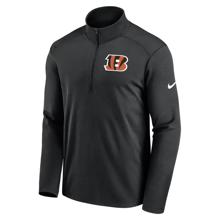 Cincinnati Bengals NFL Logo Pacer Half Zip 22 blk