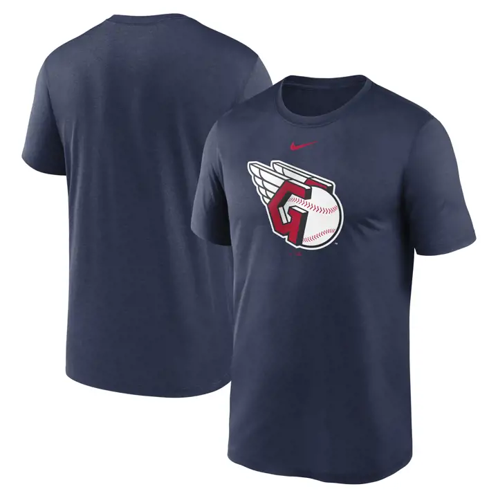 T-shirt Swoosh Wordmark MLB Cleveland Guardians Bleu Marine 1