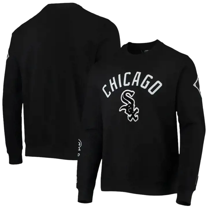 Chicago White Sox MLB Pro Stacked Logo Hoodie noir