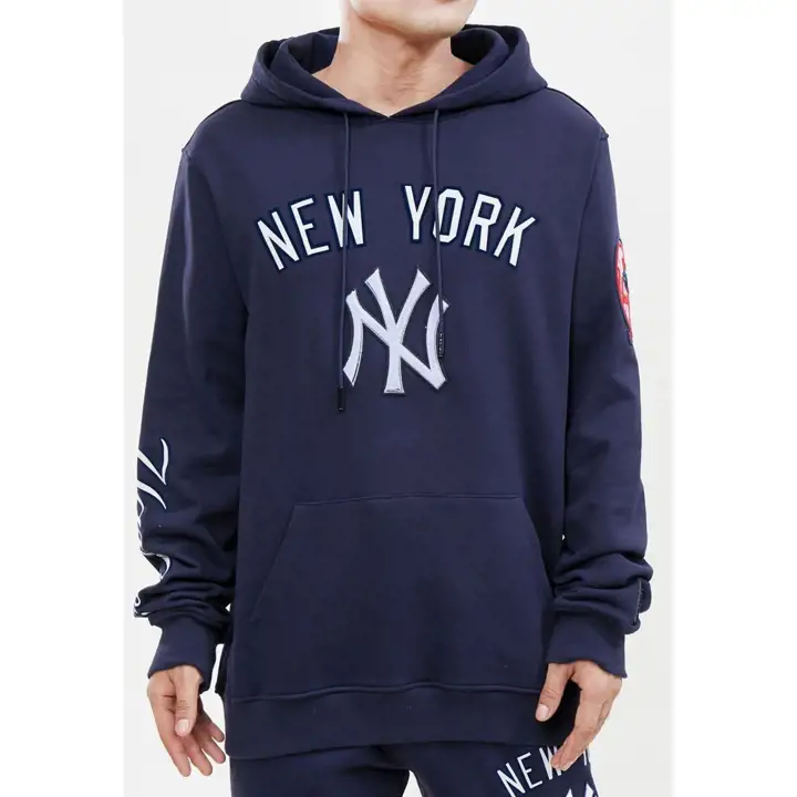 New York Yankees MLB Sweat à Capuche Logo Superposé Pro Navy