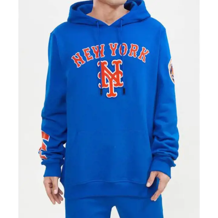 Sweat à capuche New York Mets MLB Pro Stacked Logo rbl/wht