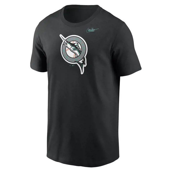 T-shirt Florida Marlins MLB avec logo Swoosh Coop noir