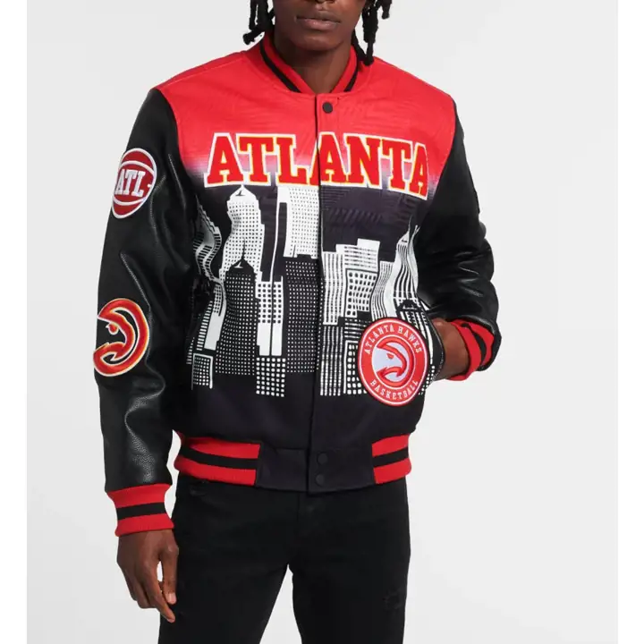 Veste universitaire rouge NBA Remix Atlanta Hawks