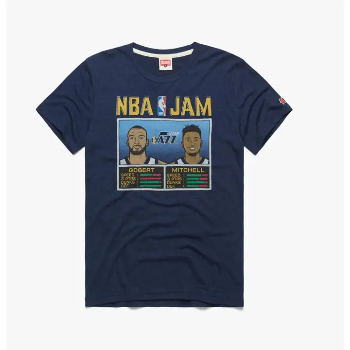 T-shirt NBA Jam JAZZ Mitchell/Gobert BLEU MARINE