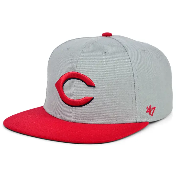 MLB Rétro Visière Plate Capitaine Cincinnati Reds Rouge/noir/gris