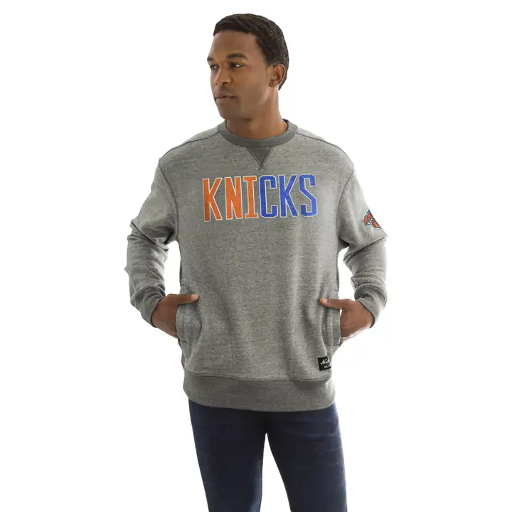 Sweat-shirt ras du cou NBA New York Knicks gris